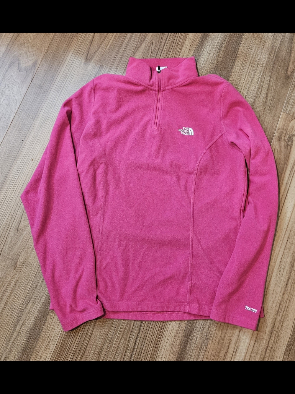 The North Face Pink Quarter-Zip Fleece Pullover TKA 100 Size Lg